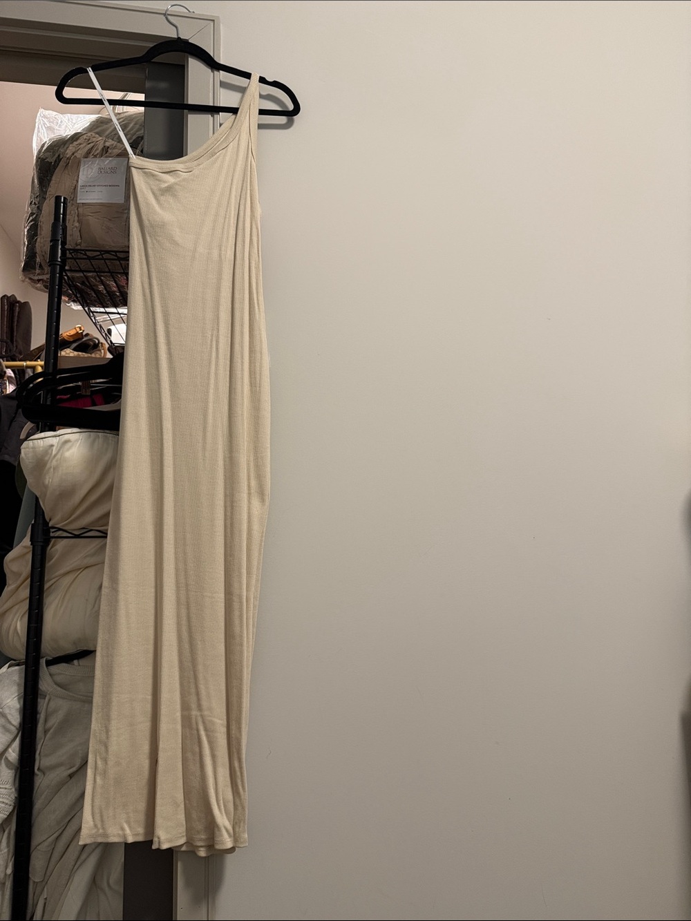 The Line by K Cream One-Shoulder Maxi Dress